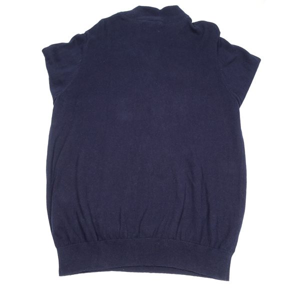 LL Bean 1/4 Zip Sweater Men's L Navy Blue Pullover Mock Neck Long Sleeves Knit - Picture 6 of 7